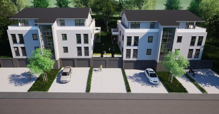 Mehrfamilienhäuser von oben